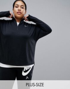 Nike Running Plus long sleeve half zip pacer top in black
