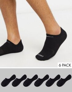 Nike swoosh logo 6 pack no show socks in black