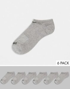 Nike swoosh logo 6 pack no show socks in gray