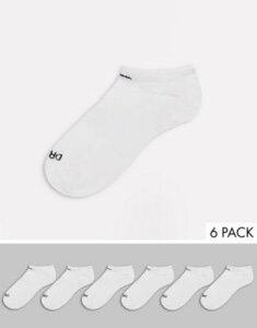 Nike swoosh logo 6 pack no show socks in white