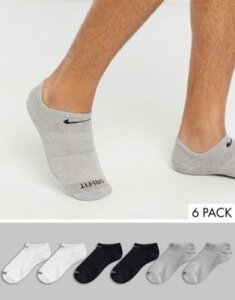 Nike swoosh logo 6 pack no show socks-Multi