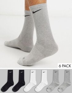 Nike swoosh logo 6 pack socks-Multi
