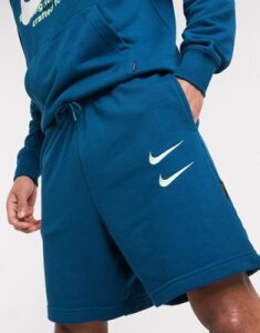 Nike Swoosh logo shorts in teal-Green