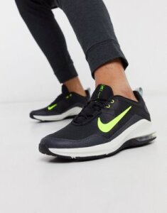 Nike Training Air Max Alpha 2 sneakers in black and neon green