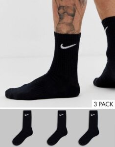 Nike Training cotton cushion crew socks in black