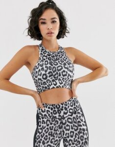 Nike Training mono leopard print bra-Multi