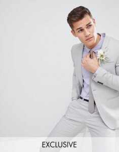 Noak skinny wedding suit jacket-Blue