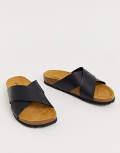 Office Hoxton black slider sandals