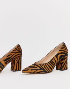 Office Mama animal pointed court block heeled shoe-Multi