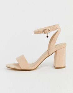 Office Marigold light pink block heeled sandals-Beige
