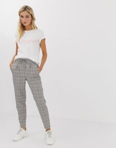 Only check pants with tie waist-Multi