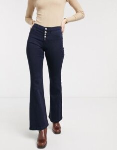 Only Hella high waisted super flared jeans-Blue