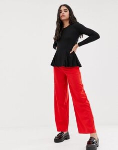 Only Roma wide leg pants-Red