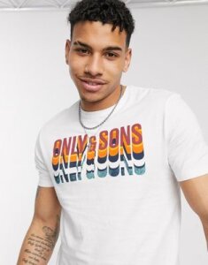 Only & Sons branded logo t-shirt-White