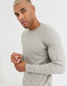 Only & Sons crew neck knitted sweater in light gray