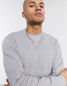 Only & Sons crew neck sweat with organic cotton in light gray