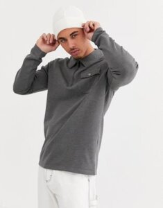 Only & Sons quarter zip pocket sweat in gray