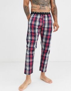 Only & Sons woven lounge pant in red check-Multi