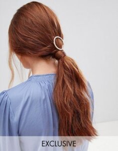 Orelia pearl circle hair clip-Gold
