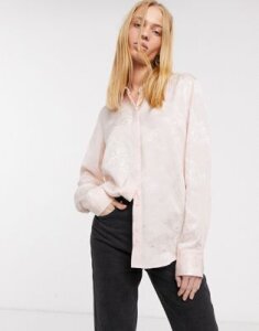 & Other Stories cat face jacquard shirt in pink