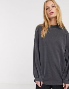 & Other Stories raglan long-sleeve jersey top in light gray