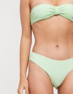 & Other Stories ribbed bikini brief in green