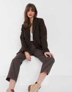 & Other Stories wool blend oversized blazer in brown