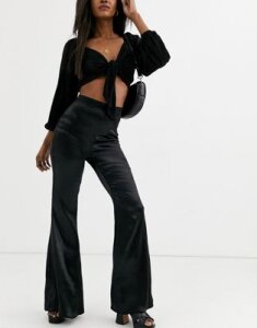 Outrageous Fortune high waist flare pants in black