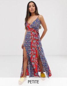 Parisian Petite cami strap maxi dress in mixed floral print-Multi