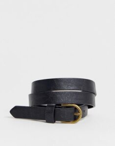 Pieces curved buckle waist and hip belt-Black