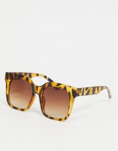 Pieces oversized square sunglasses in brown tortoiseshell-Multi