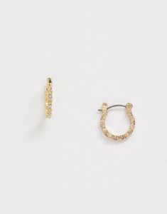 Pieces rhinestone mini hoop earrings-Silver