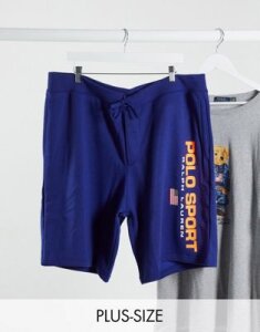 Polo Ralph Lauren Big & Tall sport capsule flag logo sweat shorts in navy