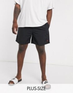 Polo Ralph Lauren Big & Tall Traveler player logo swim shorts in black