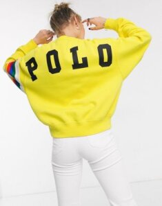 Polo Ralph Lauren crew neck sweater back logo in yellow