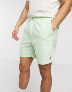 Polo Ralph Lauren player logo cotton stretch twill prepster shorts in lime-Green