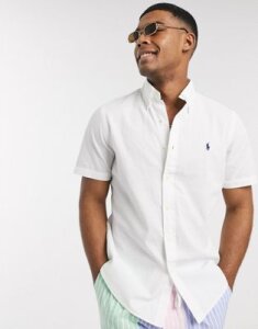 Polo Ralph Lauren short sleeve seersucker shirt classic fit in white