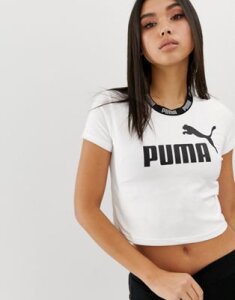 Puma amplified taped white crop top