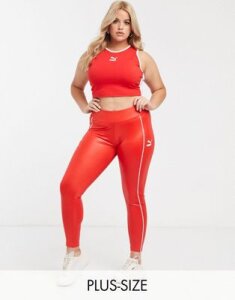 Puma PLUS high shine leggings in red exclusive to ASOS