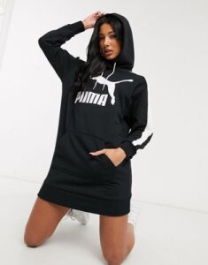 Puma T7 logo sweat dress in black