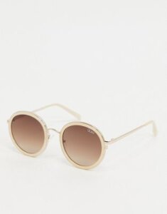 Quay Australia firefly round sunglasses in off white