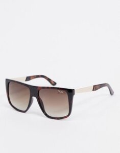 Quay Australia Icognito oversized flat brow sunglasses in brown tort