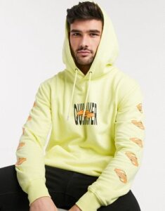Quiksilver Either Way fleece hoodie in yellow