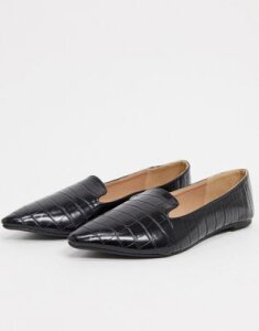 Qupid flat shoes in black croc