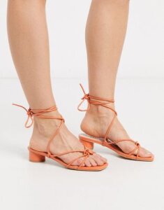 RAID Isobel heeled strappy sandals in coral-Orange
