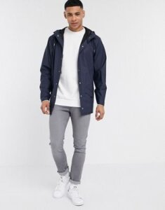 Rains lightweight hooded jacket in navy-Blue