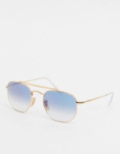 Ray-ban hexagonal sunglasses in gold with blue lens ORB3648