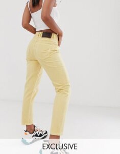 Reclaimed Vintage The '89 slim tapered leg jean in antique yellow wash