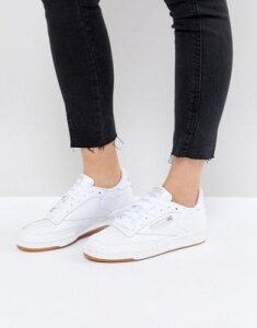 Reebok Classic Club C 85 sneakers In White Leather With Gum Sole