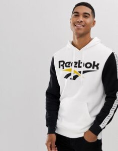 Reebok hoodie with taping in white